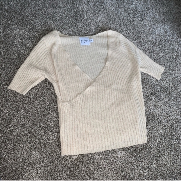 PRINCESS POLLY Wrap beige/tan Top - Picture 2 of 8